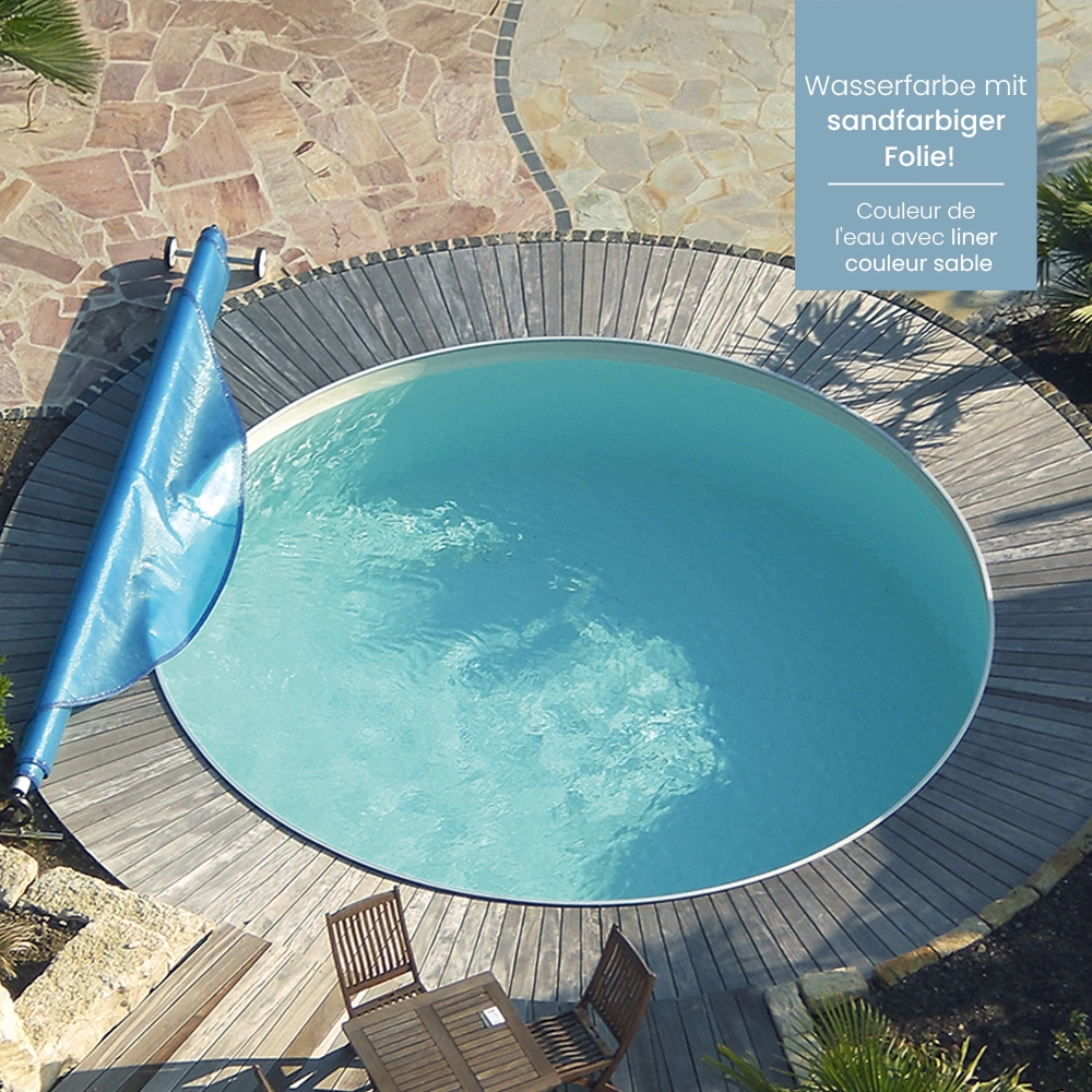 Poolfolie rund sand