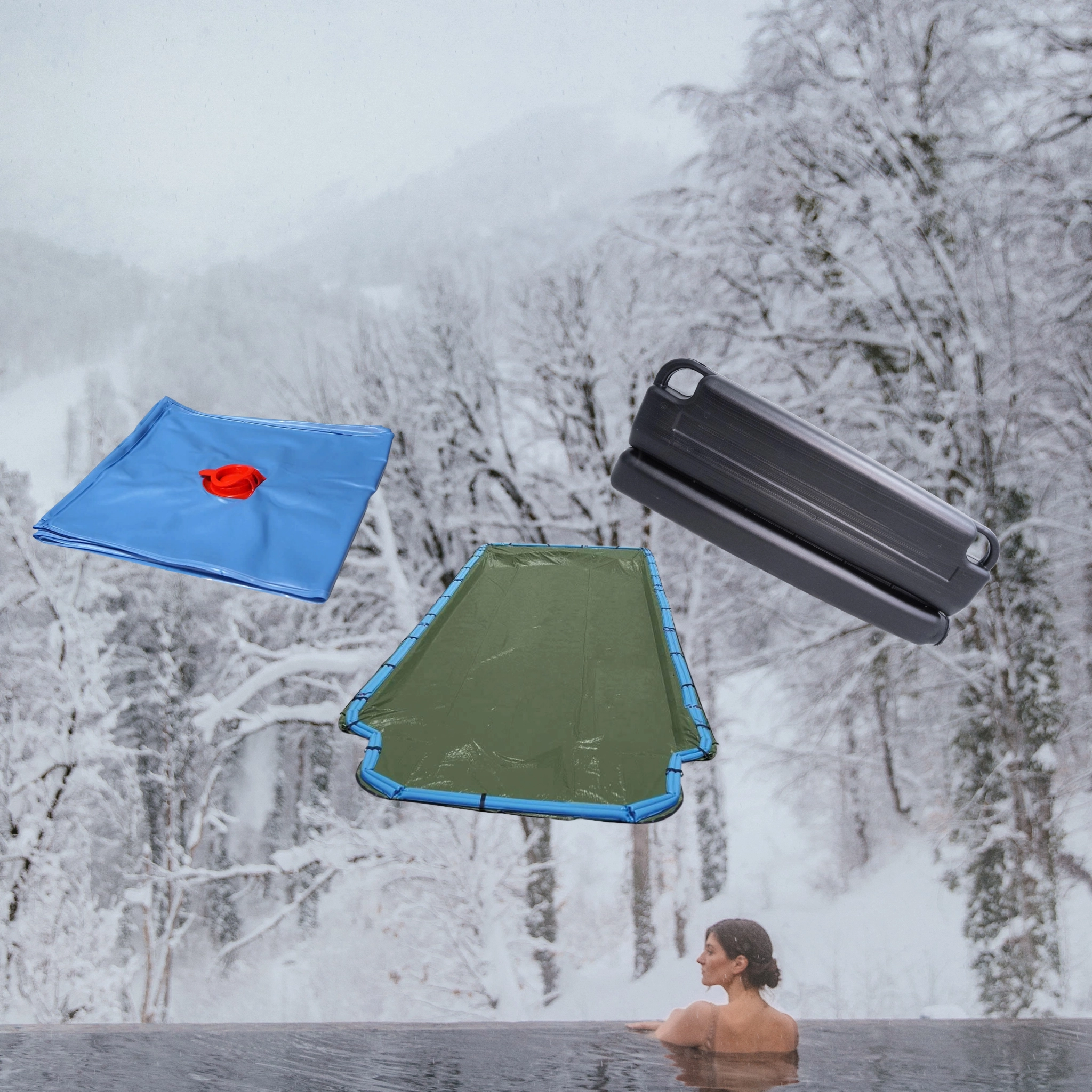 ➔ Pool winterfest abdecken: Winterplane, Water Bags und Eisdruckpolster richtig einsetzen