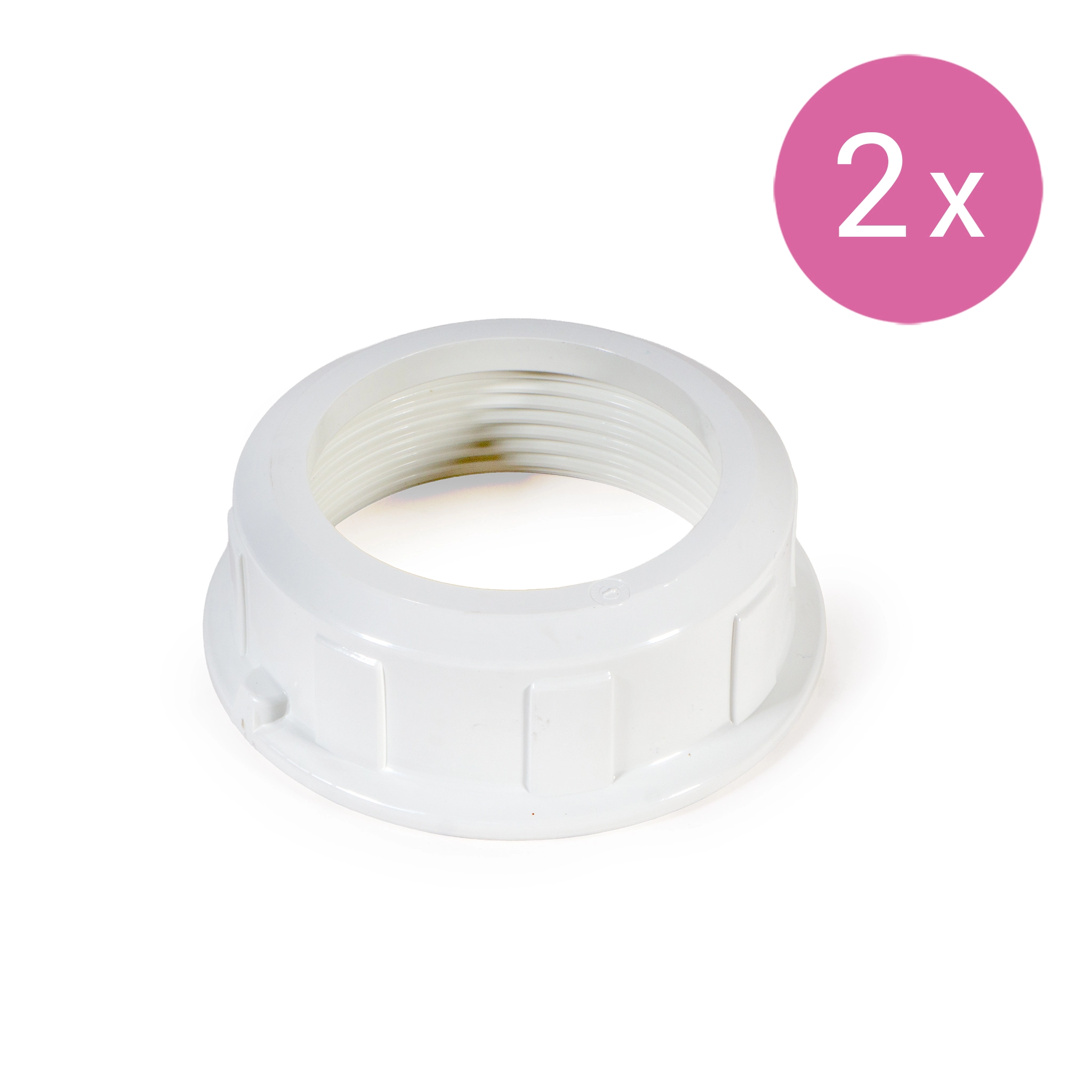 Verrohrungsset für Rückspülventil mit Überwurfmutter 1 1/2" PVC weiß D50 
