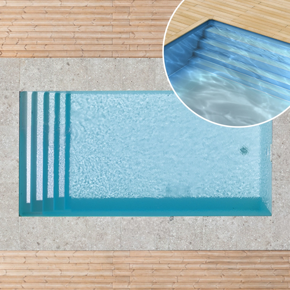 Styroporpool-ganze-Treppe_Poolfolie-grau Styropor Pool mit grauer Poolfolie