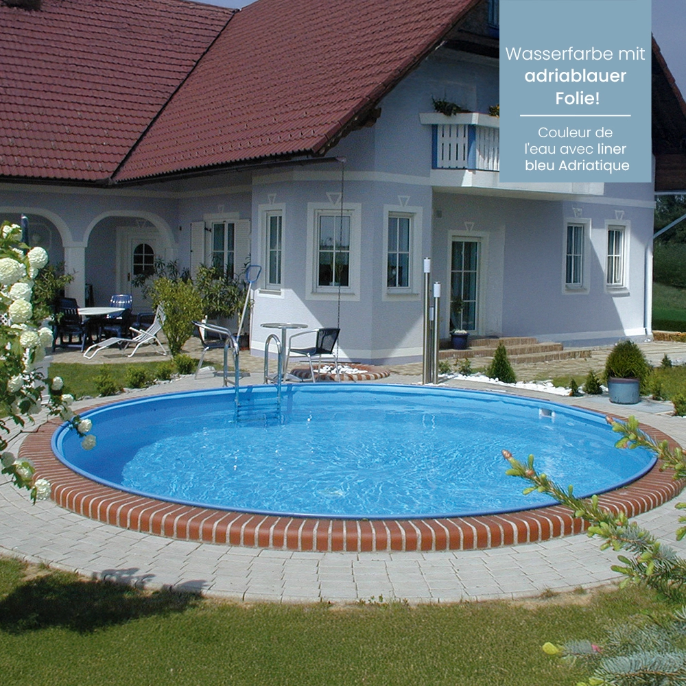 Poolfolie blau rund