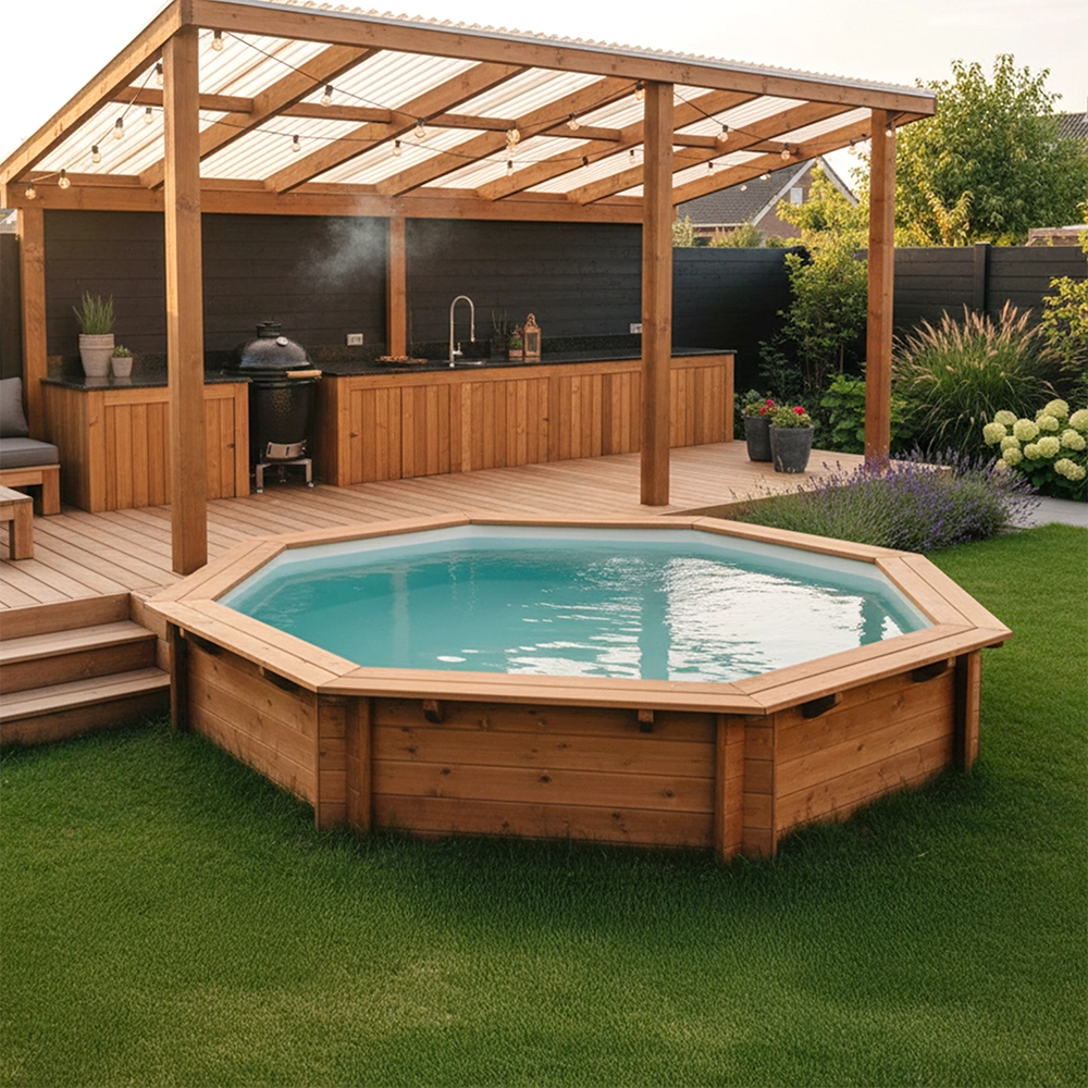 Holzpool Bali, Ø 355 x 116 cm, div. Ausführungen