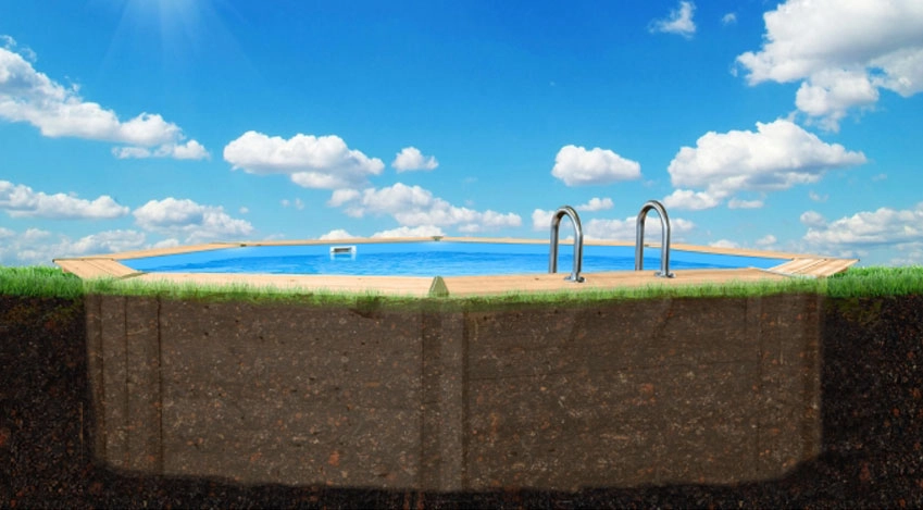 Holzpool als Einbaupool