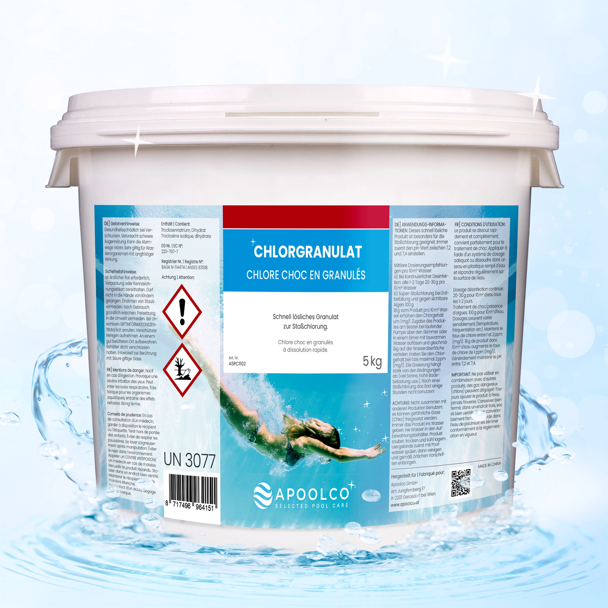 Chlorgranulat 5 kg, Apoolco