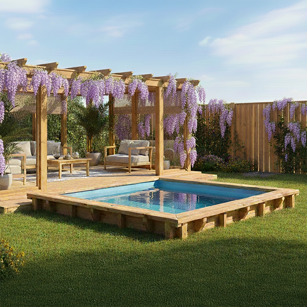 Holzpool Bali rechteck, 210 x 210 x 78 cm, div. Ausführungen