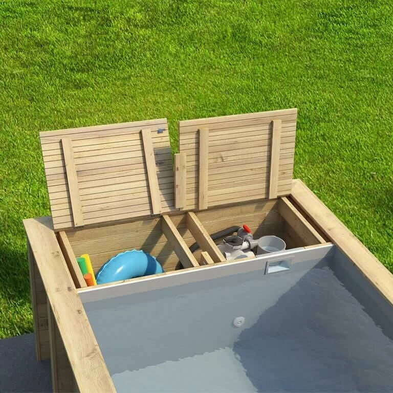 Holzpool Pool'n Box 620 x 250 x 133 cm blau (87513)