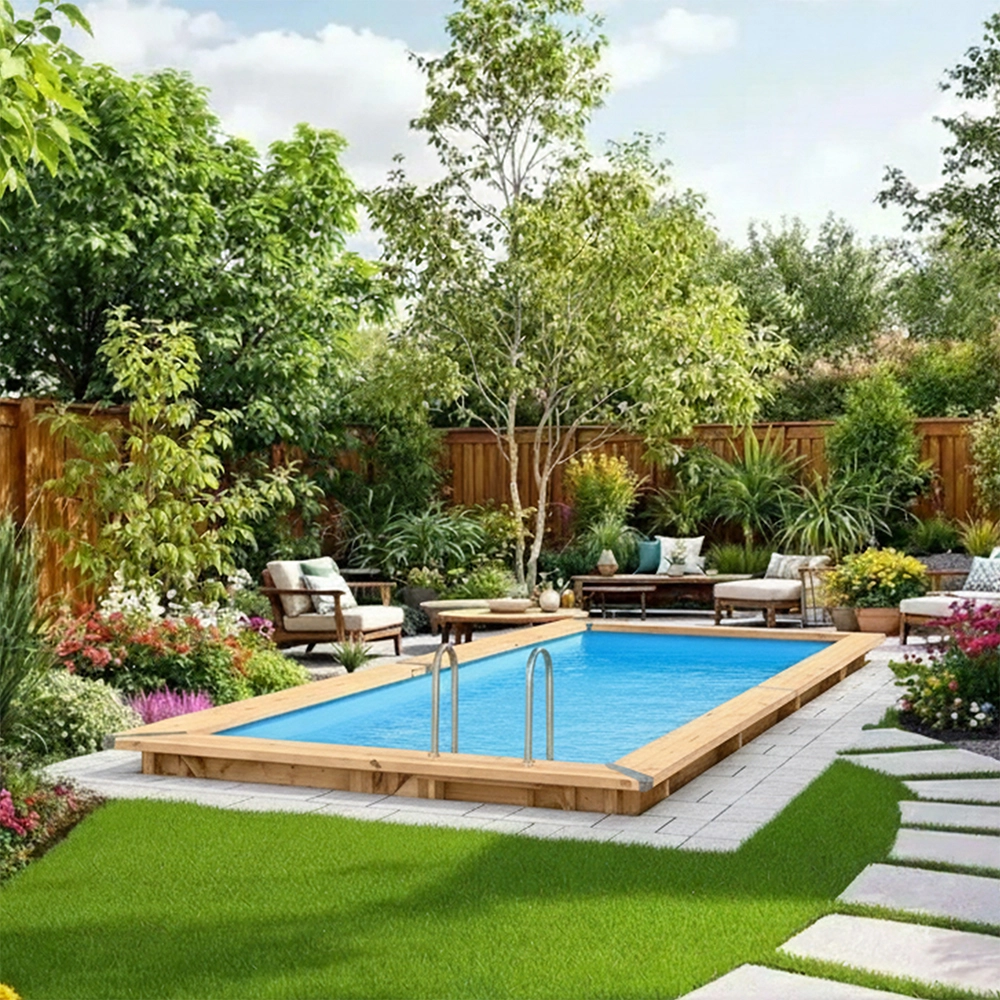 Holzpool Bali rechteck, 500 x 250 x 149 cm, div. Ausführungen