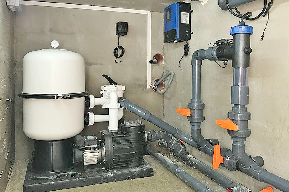 Wasserhydraulik bei klassischer Verrohrung beim Styroporpool