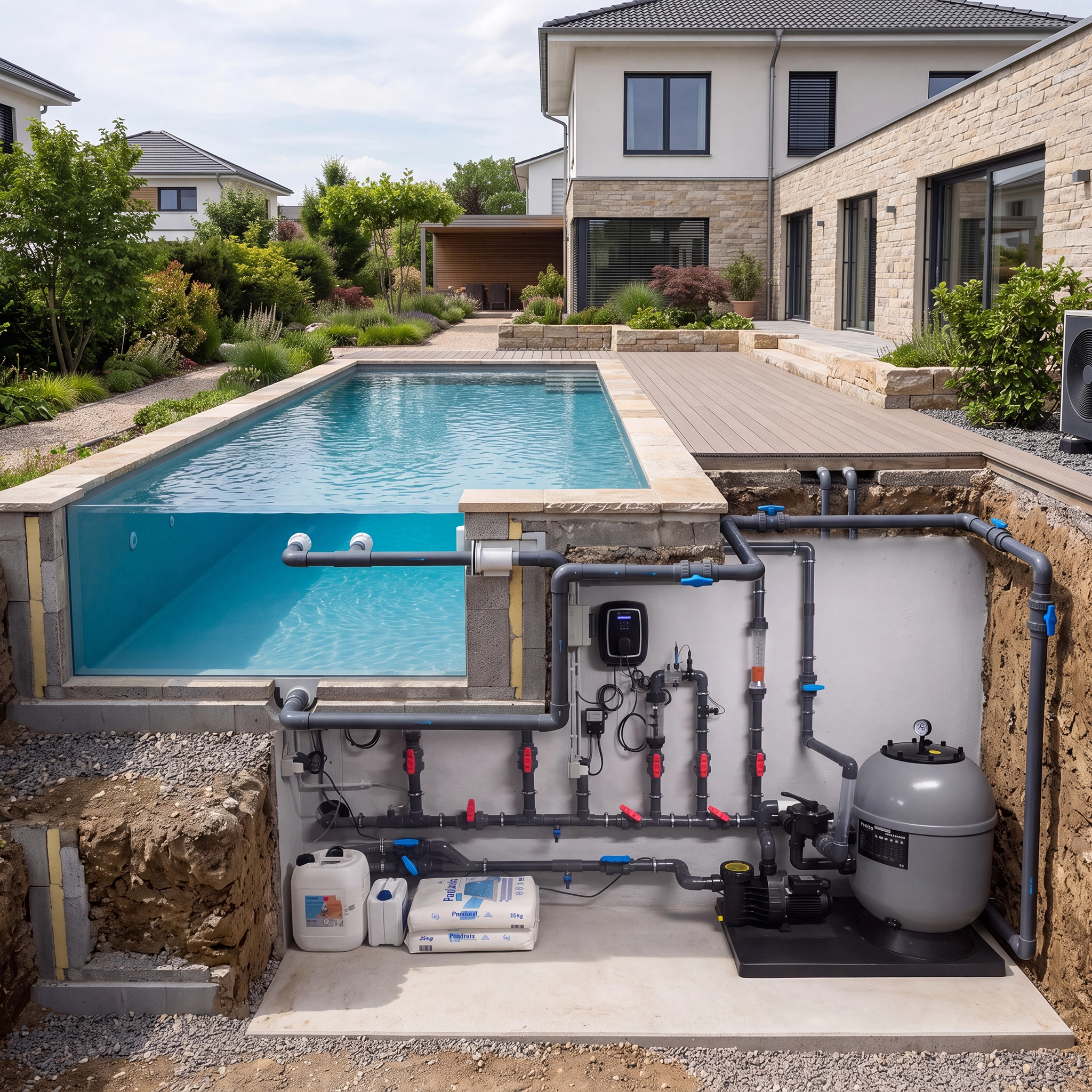 ➔ Wie funktioniert der Wasserkreislauf im Pool? Verrohrung einfach erklärt.