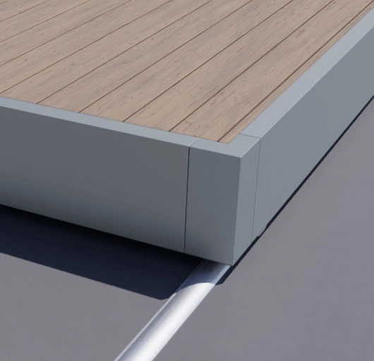 Seitenblende Aluminium für begehbare Poolabdeckung, 2 lfm