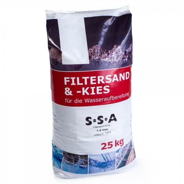 Filtersand Körnung 1,0 - 2,0 mm, 25 kg Sack