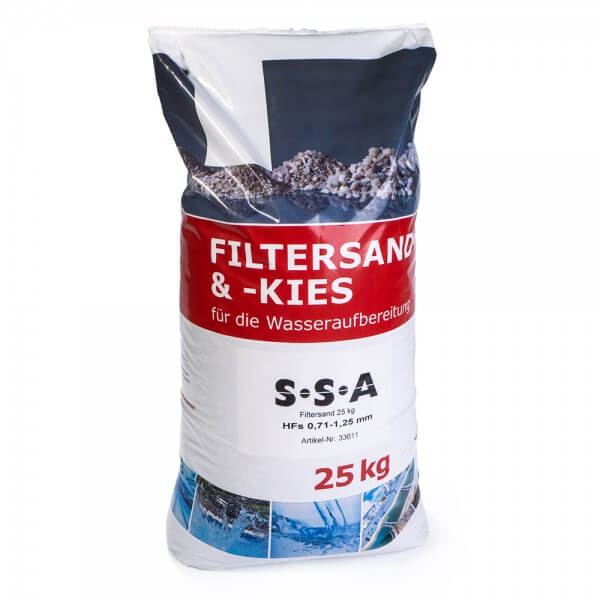 Filtersand Körnung 0,7 - 1,2 mm, 25 kg Sack